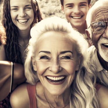 diverse group of people smiling